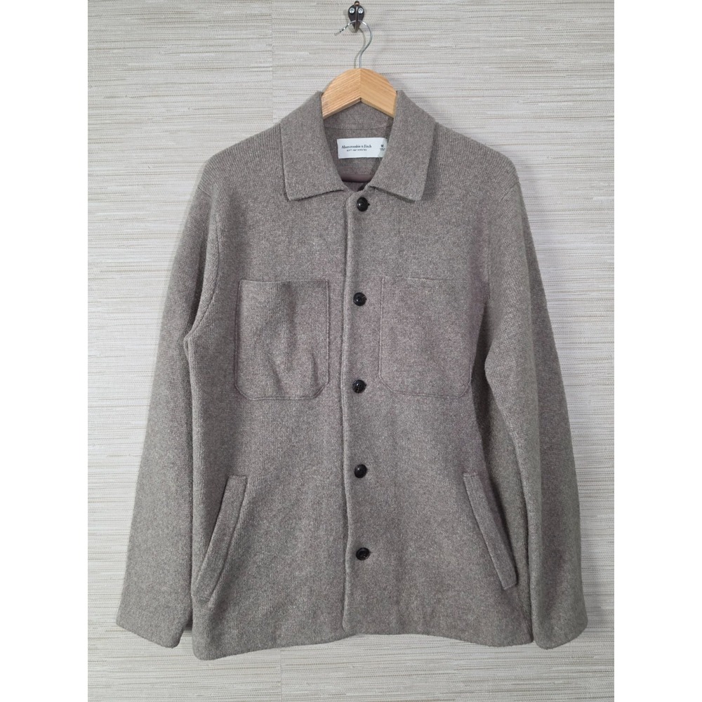 Abercrombie & Fitch Soft A&F Sweater Shirt Jacket Mens Medium Gray NWT Pockets